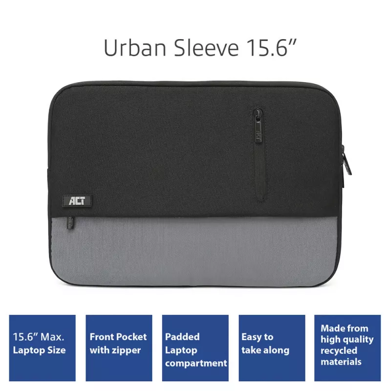 Capa para portátil ACT Urban 15,6 polegadas monocolor