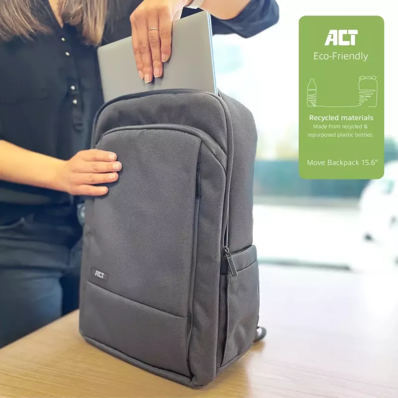Mochila ACT Move para portáteis até 15,6 polegadas de garrafas de plástico recicladas