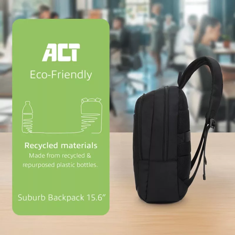 Mochila ACT Suburb para portáteis até 15,6 polegadas de plástico reciclado