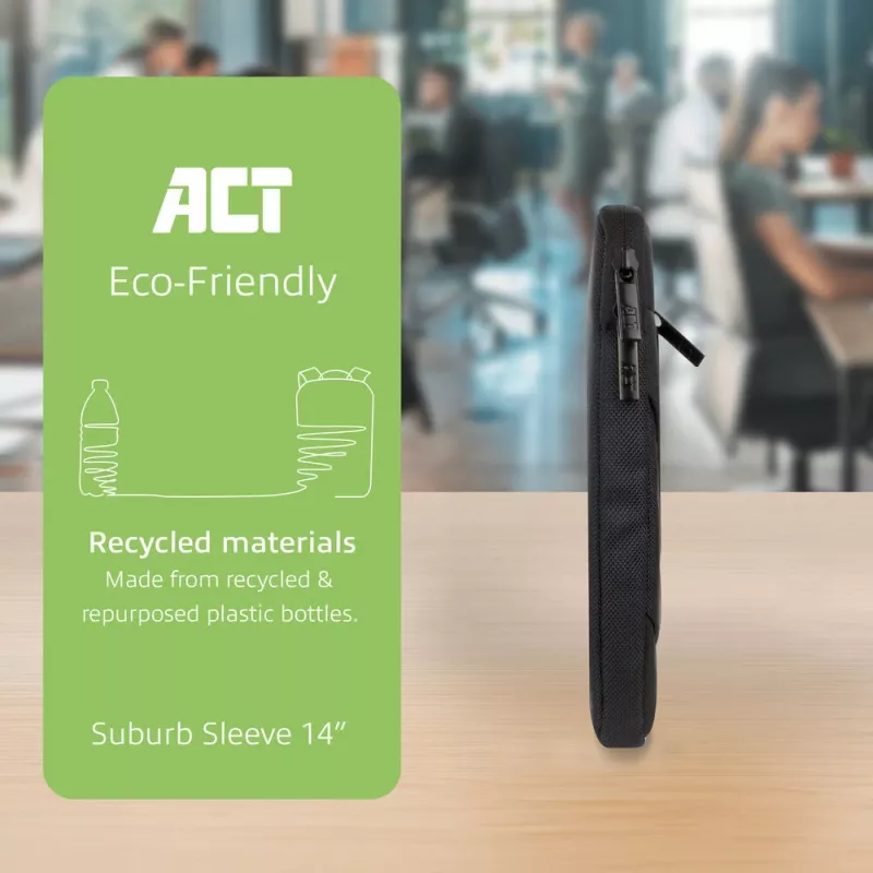 Capa para portátil ACT Suburb 35,8 cm (14,1 polegadas) garrafas de plástico recicladas
