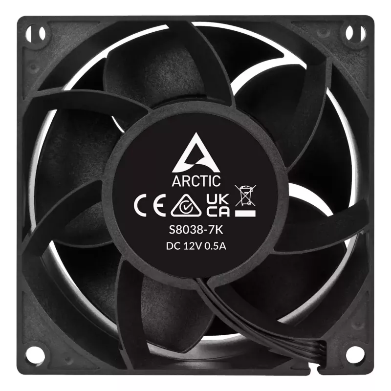 Ventoinha ARCTIC S8038-7K 80 mm fluxo de ar 118,93 m³/h rolamento de esferas duplo