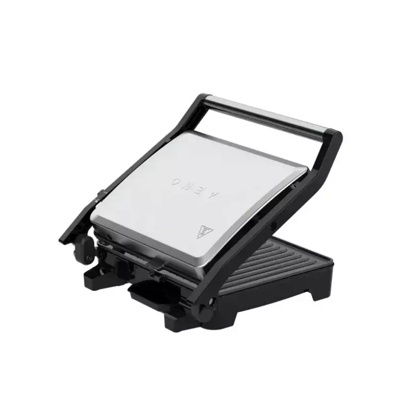 Grelhador de contacto AENO EG2 — 2000 W, retangular, aço inoxidável/preto, 345×327 mm