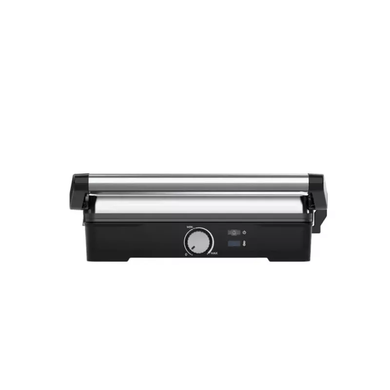 Grelhador de contacto AENO EG2 — 2000 W, retangular, aço inoxidável/preto, 345×327 mm