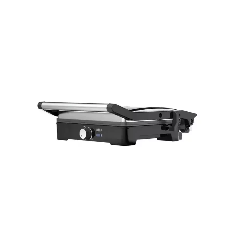 Grelhador de contacto AENO EG2 — 2000 W, retangular, aço inoxidável/preto, 345×327 mm