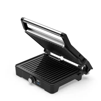 Grelhador de contacto AENO EG2 — 2000 W, retangular, aço inoxidável/preto, 345×327 mm