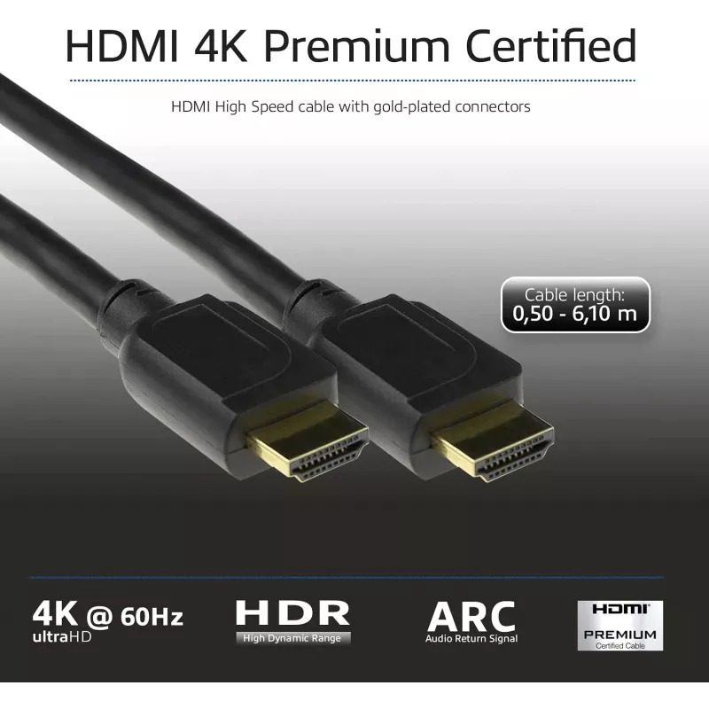 Cabo HDMI High Speed Premium certificado ACT 3 metros v2.0 HDMI-A macho - HDMI-A macho