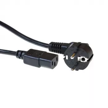 Cabo de alimentação ACT ficha CEE 7/7 macho (angular) - C13 preto 2,5 m