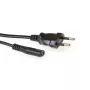 Cabo de alimentação ficha Euro - conector fêmea C7 preto 1,5 m ACT Powercord