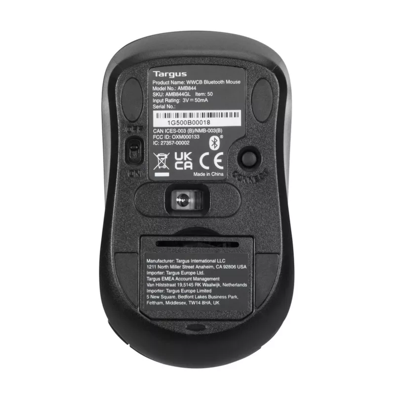 Rato Targus AMB844GL escritório ambidestro Bluetooth ótico 1000 DPI