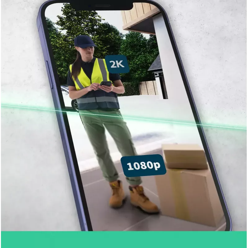 Campainha de vídeo Arlo Essential 2K branco 1944p 180° campo de visão