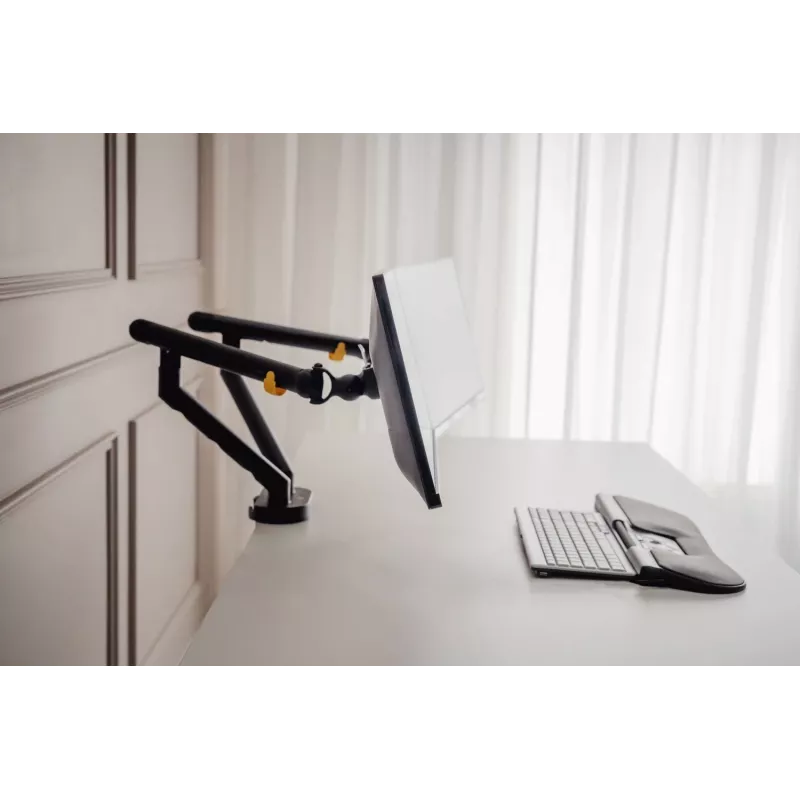 BakkerElkhuizen BE Flexible Dual BNEBFDB braço para monitor, de secretária, até 88,9 cm (35 polegadas), preto