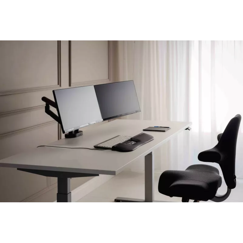 BakkerElkhuizen BE Flexible Dual BNEBFDB braço para monitor, de secretária, até 88,9 cm (35 polegadas), preto