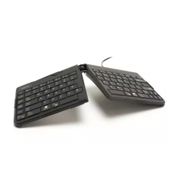 BakkerElkhuizen Goldtouch Travel Go2 com fios DE Qwertz, mini, com fios, USB, interruptores scissor, QWERTZ, preto