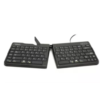BakkerElkhuizen Goldtouch Travel Go2 com fios DE Qwertz, mini, com fios, USB, interruptores scissor, QWERTZ, preto