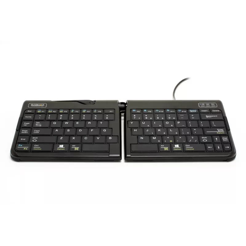BakkerElkhuizen Goldtouch Travel Go2 com fios DE Qwertz, mini, com fios, USB, interruptores scissor, QWERTZ, preto