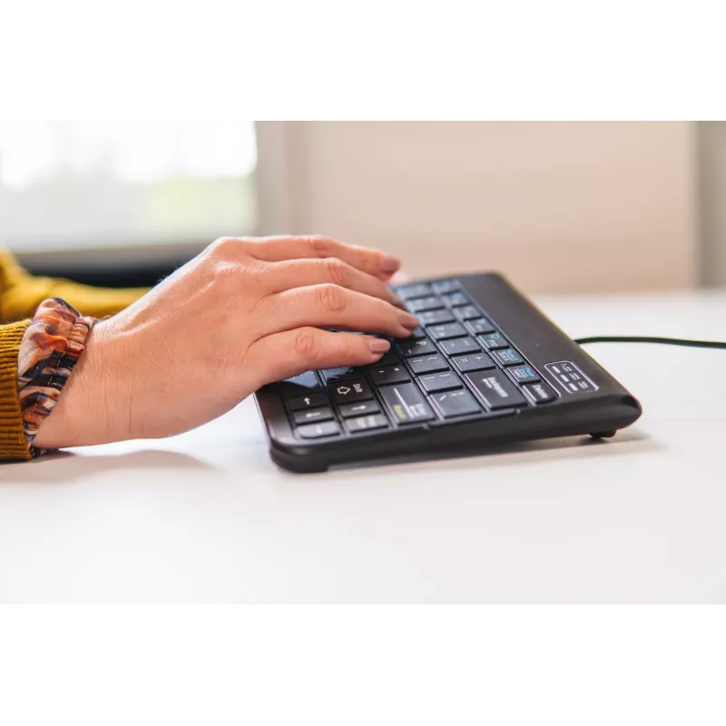 BakkerElkhuizen Goldtouch Travel Go2 com fios DE Qwertz, mini, com fios, USB, interruptores scissor, QWERTZ, preto
