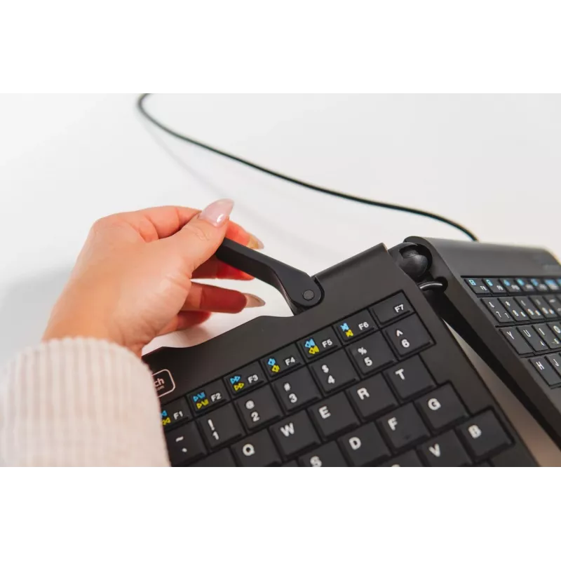 BakkerElkhuizen Goldtouch Travel Go2 com fios DE Qwertz, mini, com fios, USB, interruptores scissor, QWERTZ, preto