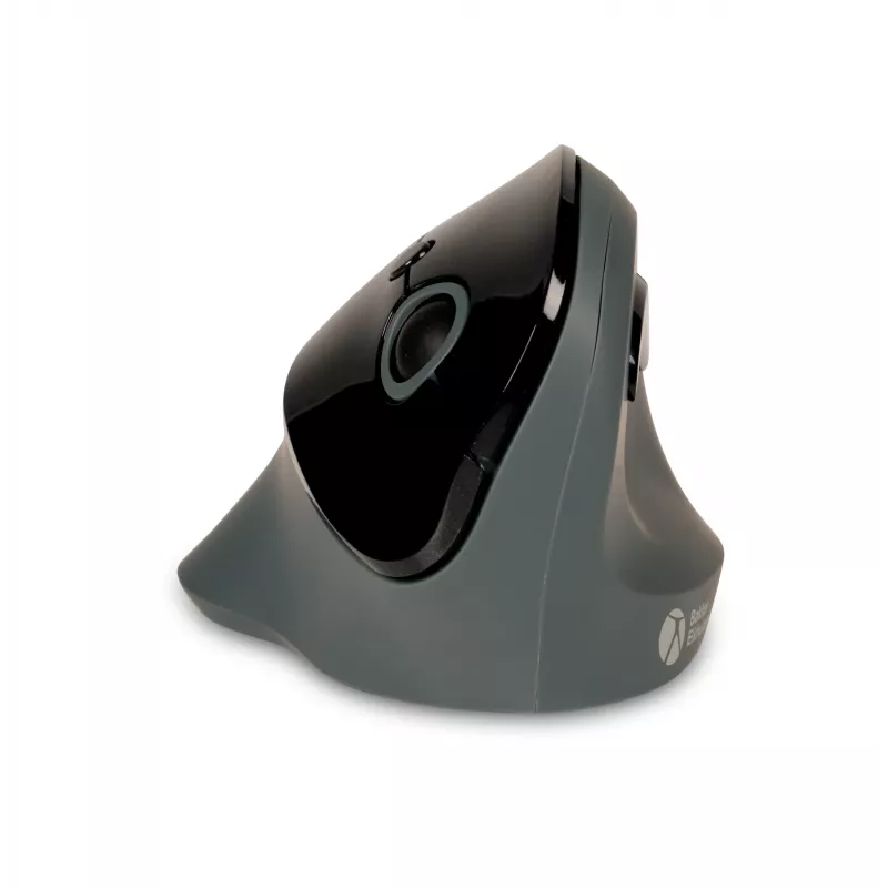 BakkerElkhuizen PRF Mouse Wireless cinzento-escuro, destro, design vertical, ótico, RF Wireless, 1600 DPI, preto, cinzento