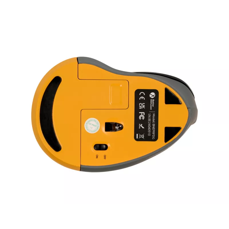 BakkerElkhuizen PRF Mouse Wireless cinzento-escuro, destro, design vertical, ótico, RF Wireless, 1600 DPI, preto, cinzento