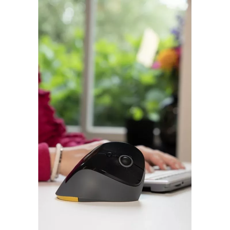 BakkerElkhuizen PRF Mouse Wireless cinzento-escuro, destro, design vertical, ótico, RF Wireless, 1600 DPI, preto, cinzento