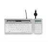 Teclado BakkerElkhuizen S-board 840 Numeric, USB, PC, 1,2 m, cinzento-claro, branco