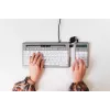 Teclado BakkerElkhuizen S-board 840 Numeric, USB, PC, 1,2 m, cinzento-claro, branco