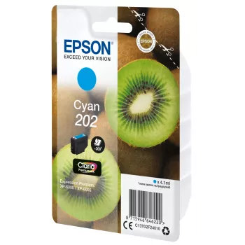 Epson Kiwi pack individual ciano 202 Claria Premium Ink, rendimento padrão, ciano, 4,1 ml, 1 unid., 300 páginas
