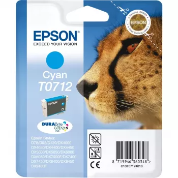 Epson Cheetah pack individual ciano T0712 DURABrite Ultra tinta, ciano, 1 unid.