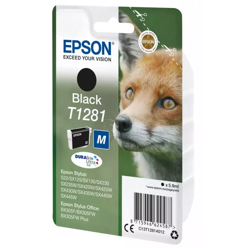 Epson T1281 Fox pack individual cartucho de tinta preto
