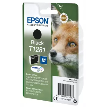 Epson Fox pack individual preto T1281 DURABrite Ultra tinta, preto, tinta pigmentada, 5,9 ml, 1 unid.