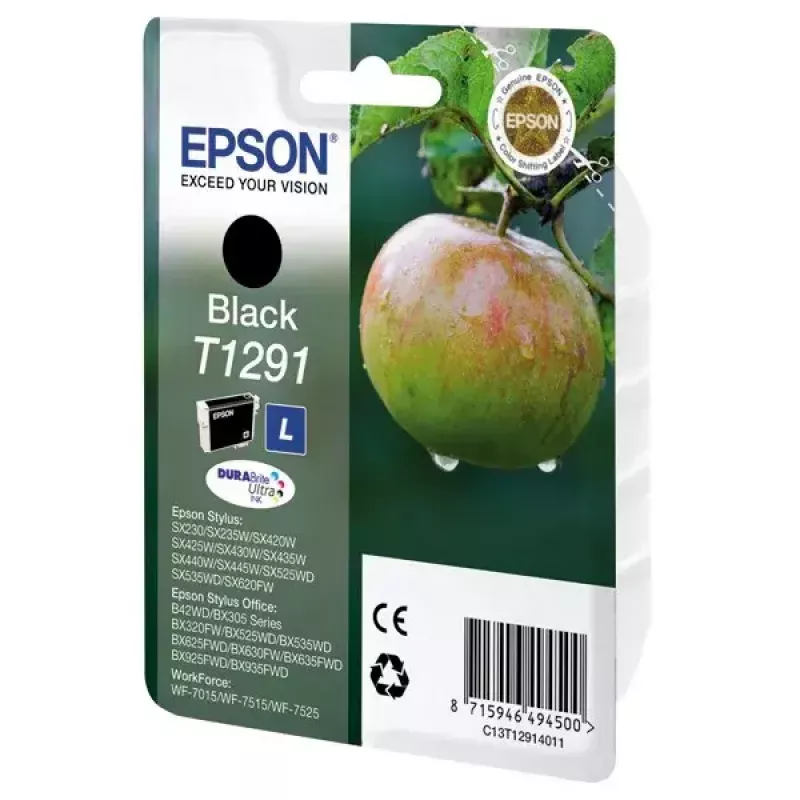 Tinteiro Epson T1291 DURABrite Ultra – preto pigmentado, embalagem individual, 1 unid.