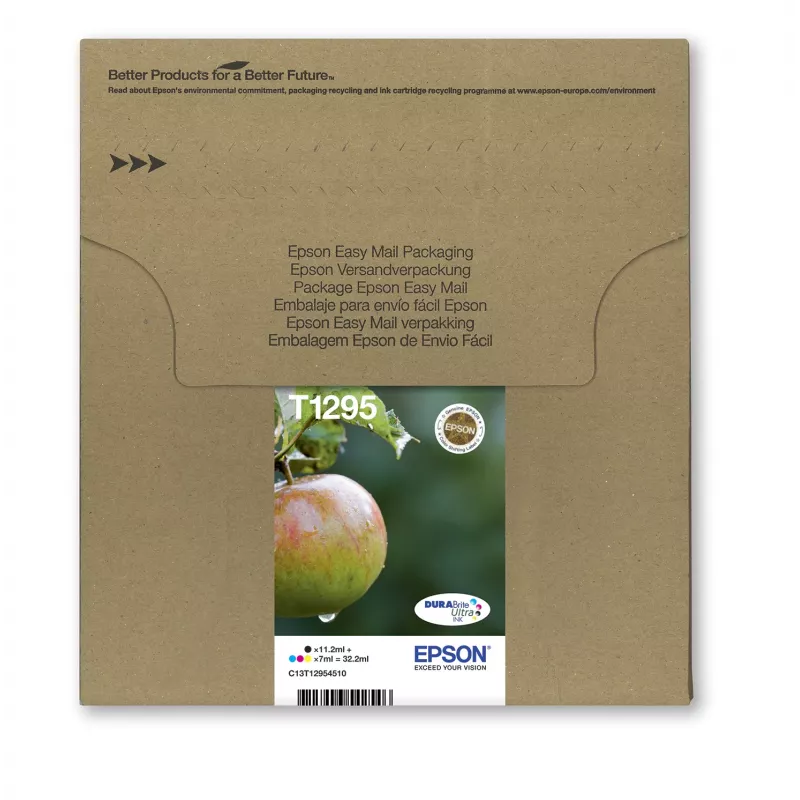 Tinteiro Epson Apple Multipack 4 cores T129 EasyMail, preto, ciano, magenta, amarelo, 11,2 ml, 7 ml, 1 unid., embalagem múltipla