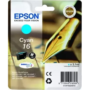 Tinteiro Epson C13T16224010 DURABrite Ultra ciano embalagem individual rendimento standard