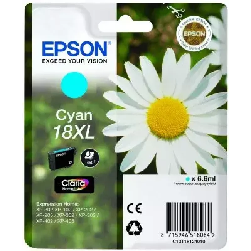 Tinteiro EPSON ciano 18XL Claria Home Ink C13T18124010