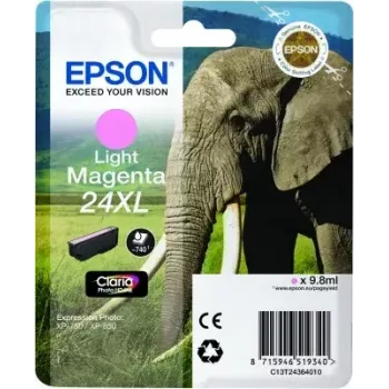 Tinteiro Epson Elephant Singlepack magenta claro 24XL Claria Photo HD (individual, à base de pigmento, magenta claro)