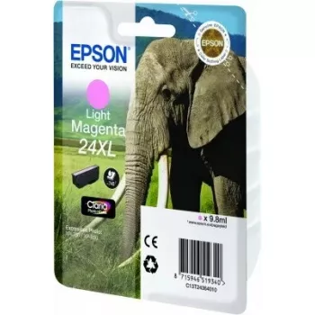 Tinteiro Epson Elephant Singlepack magenta claro 24XL Claria Photo HD (individual, à base de pigmento, magenta claro)