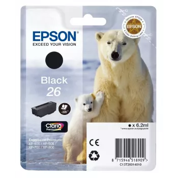 Tinteiro Epson Polar bear Singlepack preto 26 Claria Premium, preto, tinta à base de pigmento, 1 unid.