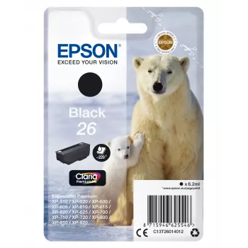 Tinteiro Epson Polar bear embalagem individual preto 26 Claria Premium, preto