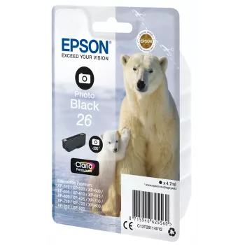 Tinteiro Epson Polar bear Singlepack preto fotográfico 26 Claria Premium