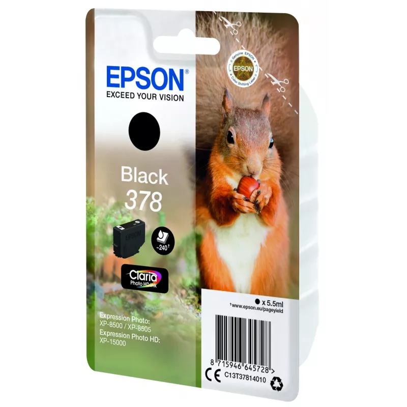 Epson 378 C13T37814020 cartucho de tinta para Expression Photo XP, 5,5 ml, preto