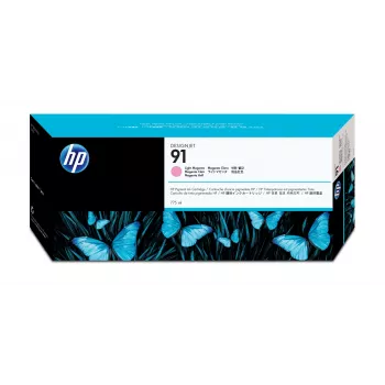 HP 91 775 ml Light Magenta DesignJet cartucho de tinta pigmentada, HP DesignJet Z6100 série de impressoras, jato de tinta térmico, magenta, 324 mm, 120 mm, 64 mm
