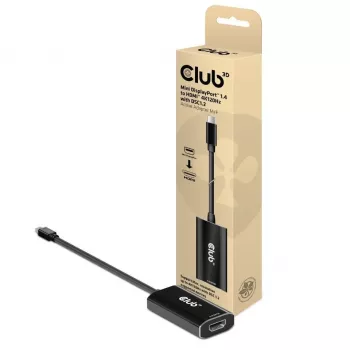 Adaptador ativo CLUB3D Mini DisplayPort 1.4 para HDMI 4K120Hz com DSC1.2 macho/fêmea