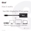 Club 3D CAC-1186 cabo adaptador ativo de Mini DisplayPort para HDMI 2.1, 4K 120 Hz, 8K 30 Hz, HDR, 15 cm, macho/fêmea