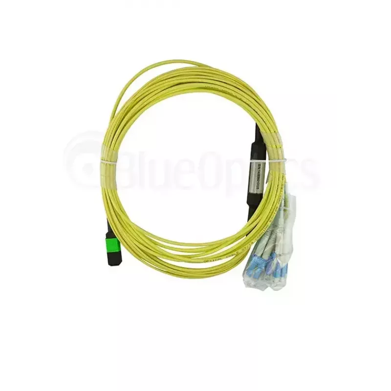 BlueOptics CBL-0206-01-BO Cabo breakout de fibra monomodo, MTP/APC para 4x Duplex LC/UPC, 1 m