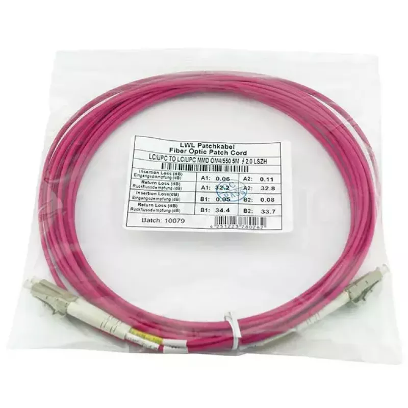 Cabo de fibra ótica BlueOptics CBL-LC-OM4-10M-BO 10 m LC para LC 50 µm