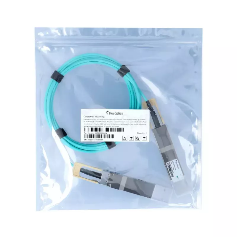 Cabo de rede BlueOptics C-DQ8FNM003-H0-M-BO QSFP-DD InfiniBand 3m aqua