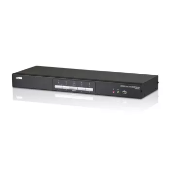 Comutador KVM ATEN 4 portas USB DVI Dual-View com áudio e hub USB 2.0 (cabo KVM incluído)