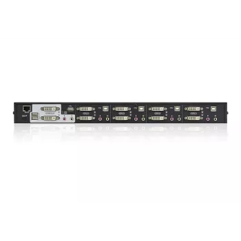 Comutador KVM ATEN 4 portas USB DVI Dual-View com áudio e hub USB 2.0 (cabo KVM incluído)