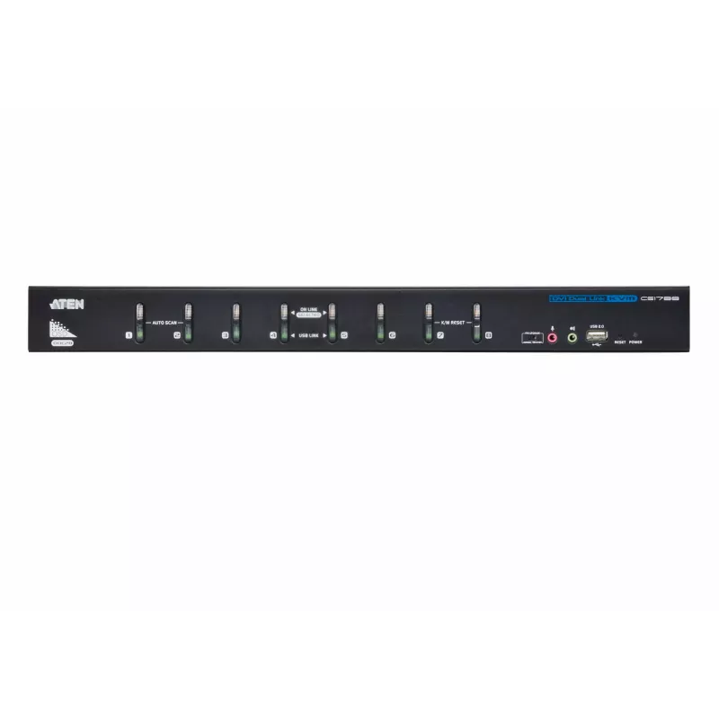 Comutador KVM ATEN 8 portas USB DVI Dual-Link com áudio