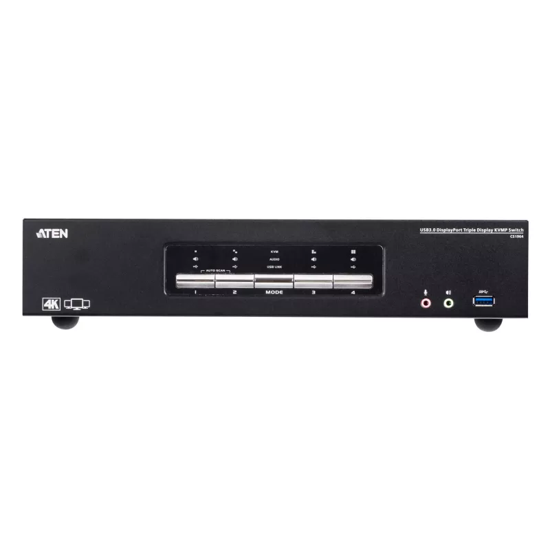 Comutador KVMP ATEN 4P USB3.0 4K DP TRIPLE VIEW